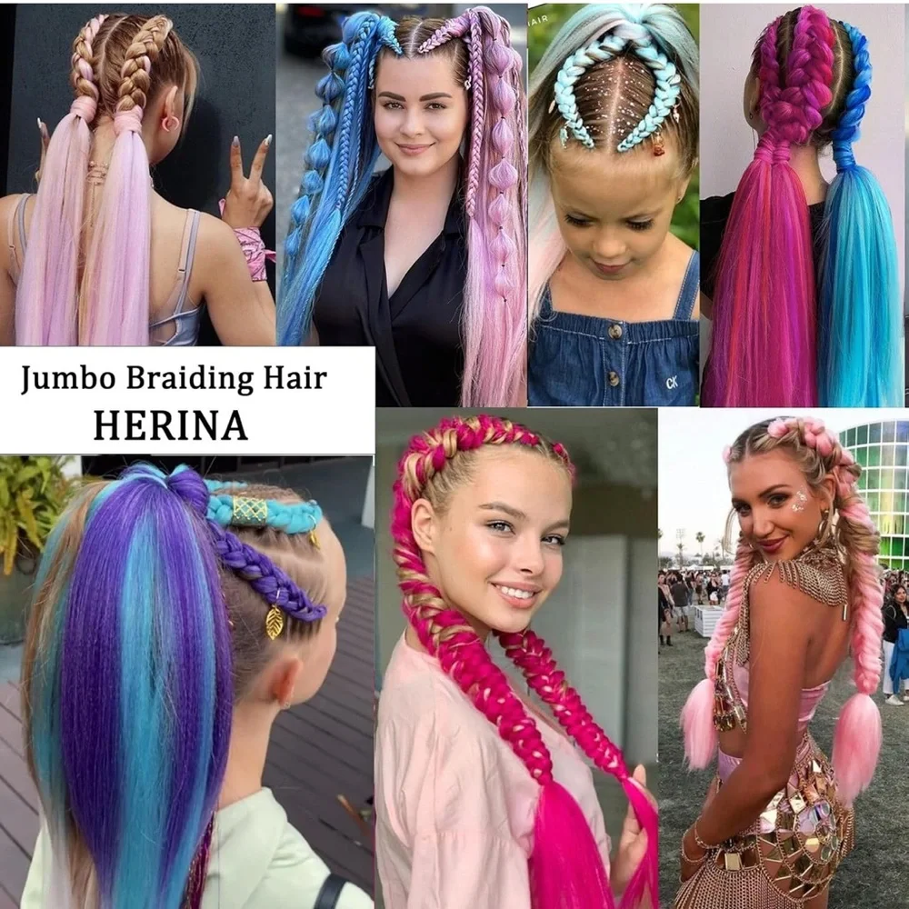 Red JUMBO Braiding Hair Extension for Rave Braids 24”